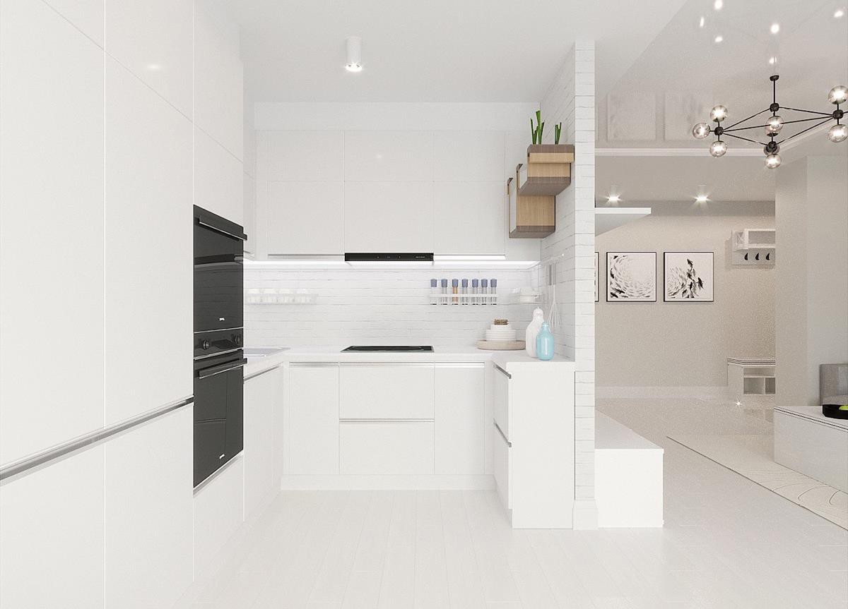 high gloss white finish kitchen cabinet